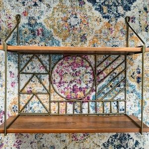 Crate & Barrel wood/metal shelf; brand new!
